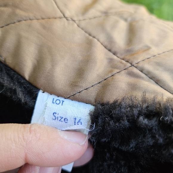 vintage brown double breasted coat with faux fur trim SEE MEASUREMENTS M/L - Picture 7 of 8